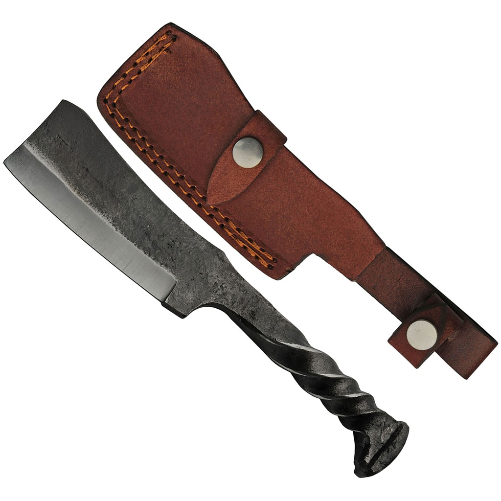 Switchyard Heritage Railroad Spike Fixed Blade Cleaver - Black Forged Steel