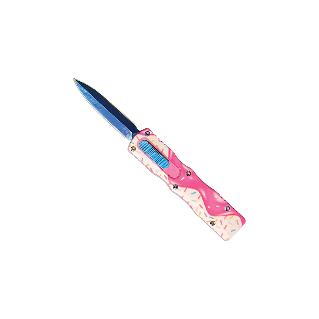 Sprinkle-Snap Double-Action Mini OTF Knife - Sprinkles Pink