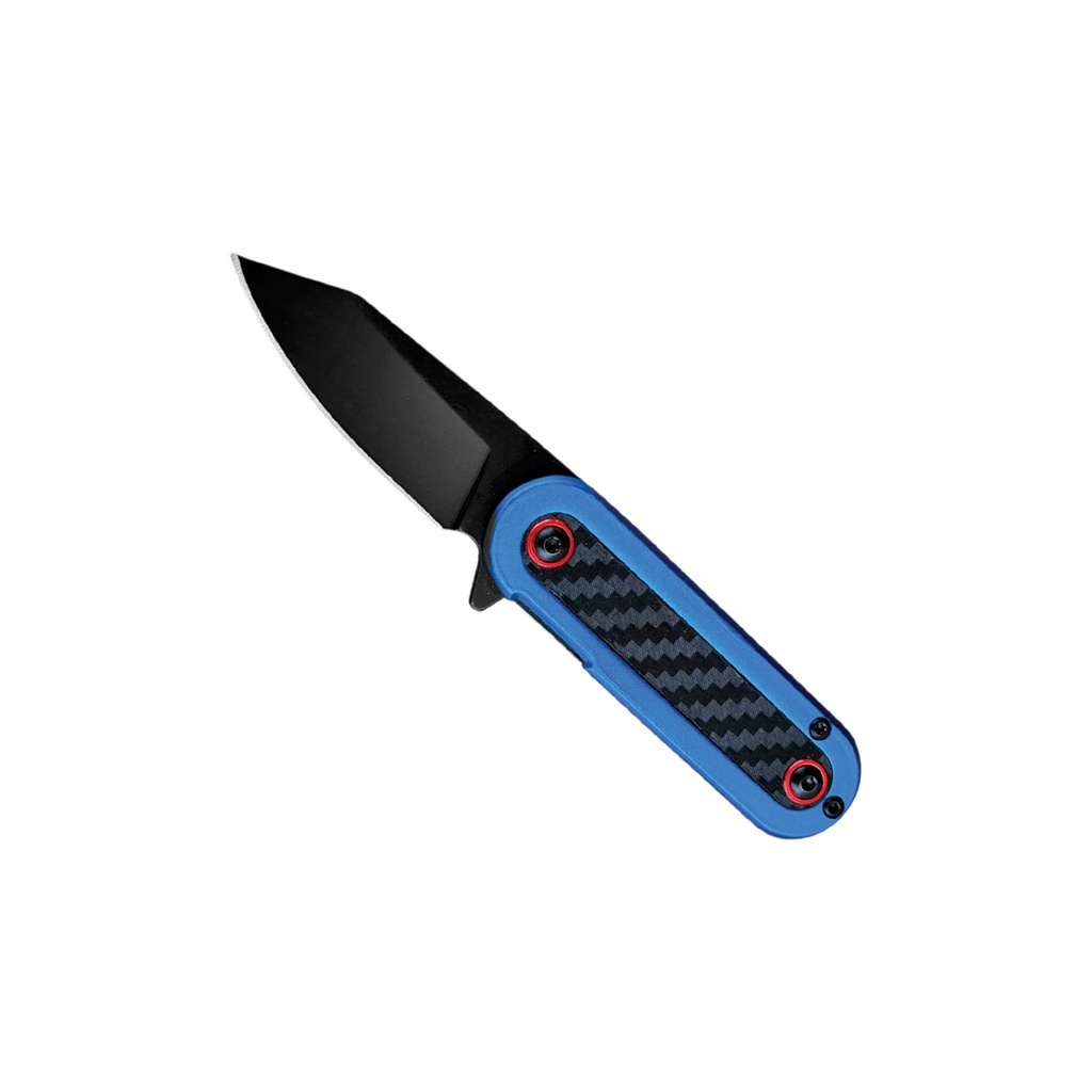 Neon Vector Flipper Pocket Knife - Blue Carbon Fiber