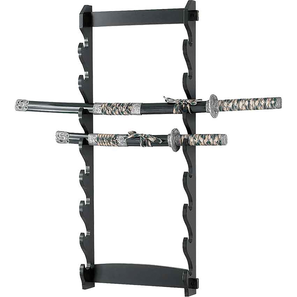 Vertical Arsenal Multi-Tier Sword Rack - Black Wood