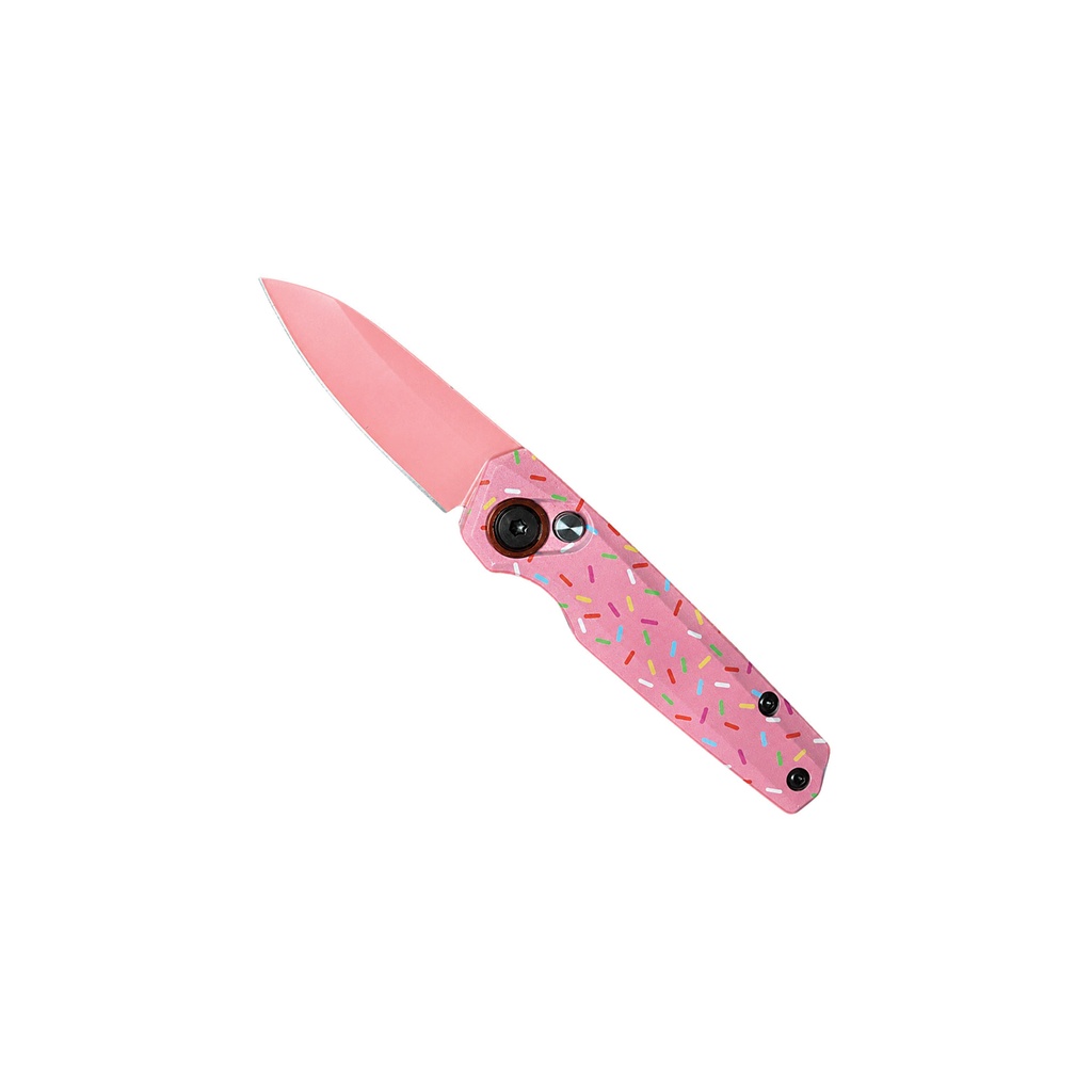 Cupcake Sprinkles Micro-Auto EDC Knife - Pink Aluminum