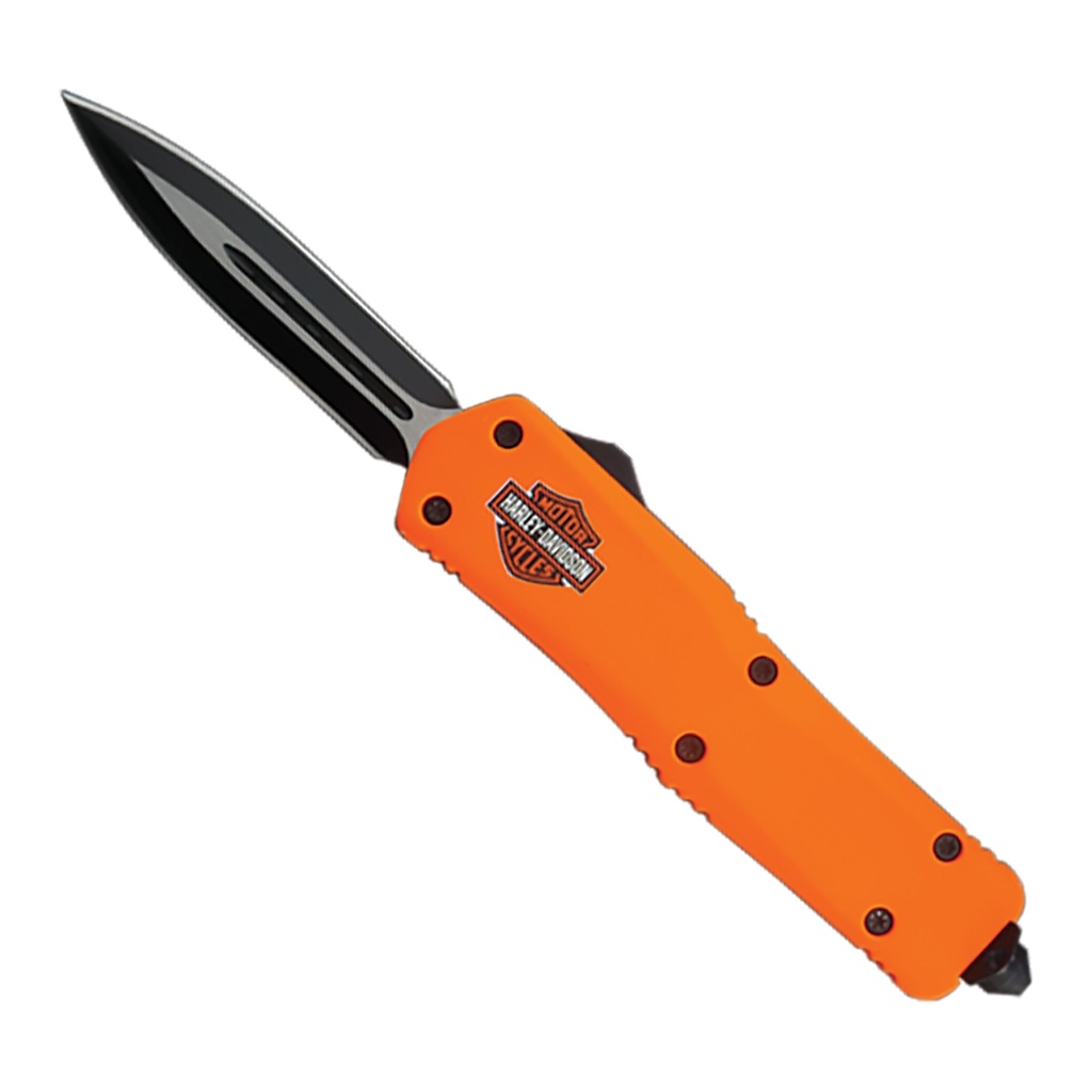 Beacon-Grip Rescue-Ready OTF Knife - Orange Rubberized