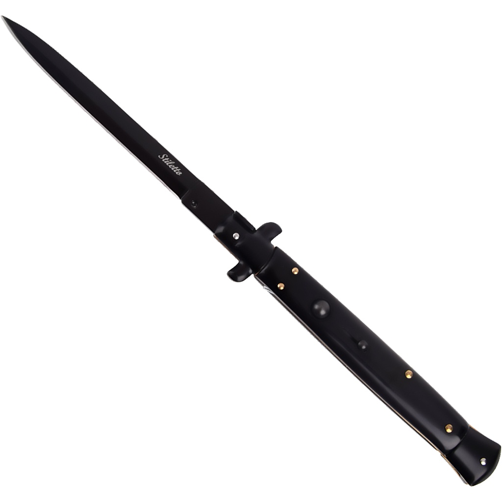 Midnight Godfather XL Rapid-Deploy Automatic Stiletto Knife - Black Wood