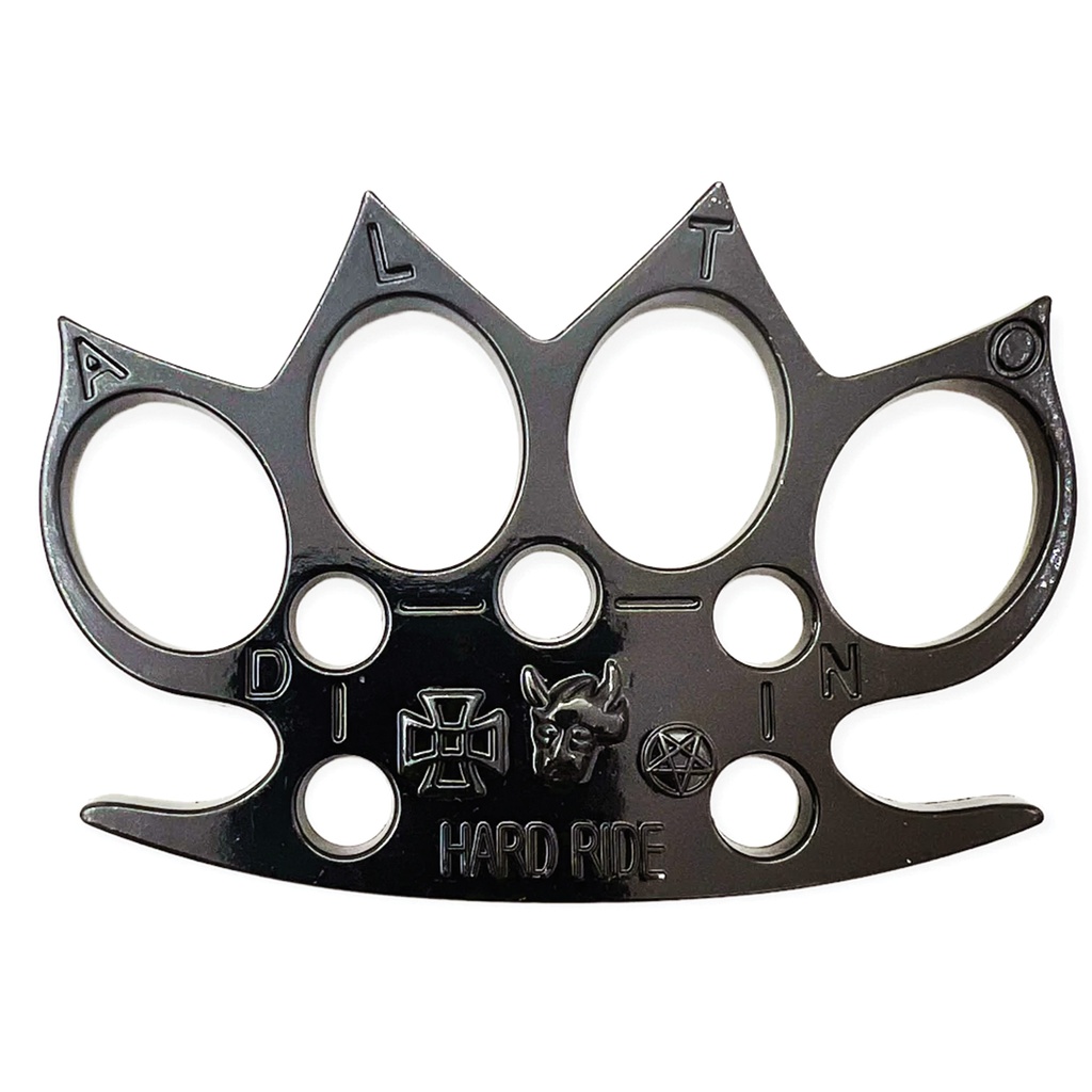Hard Ride Road-Grip Brass Knuckles - Midnight Black