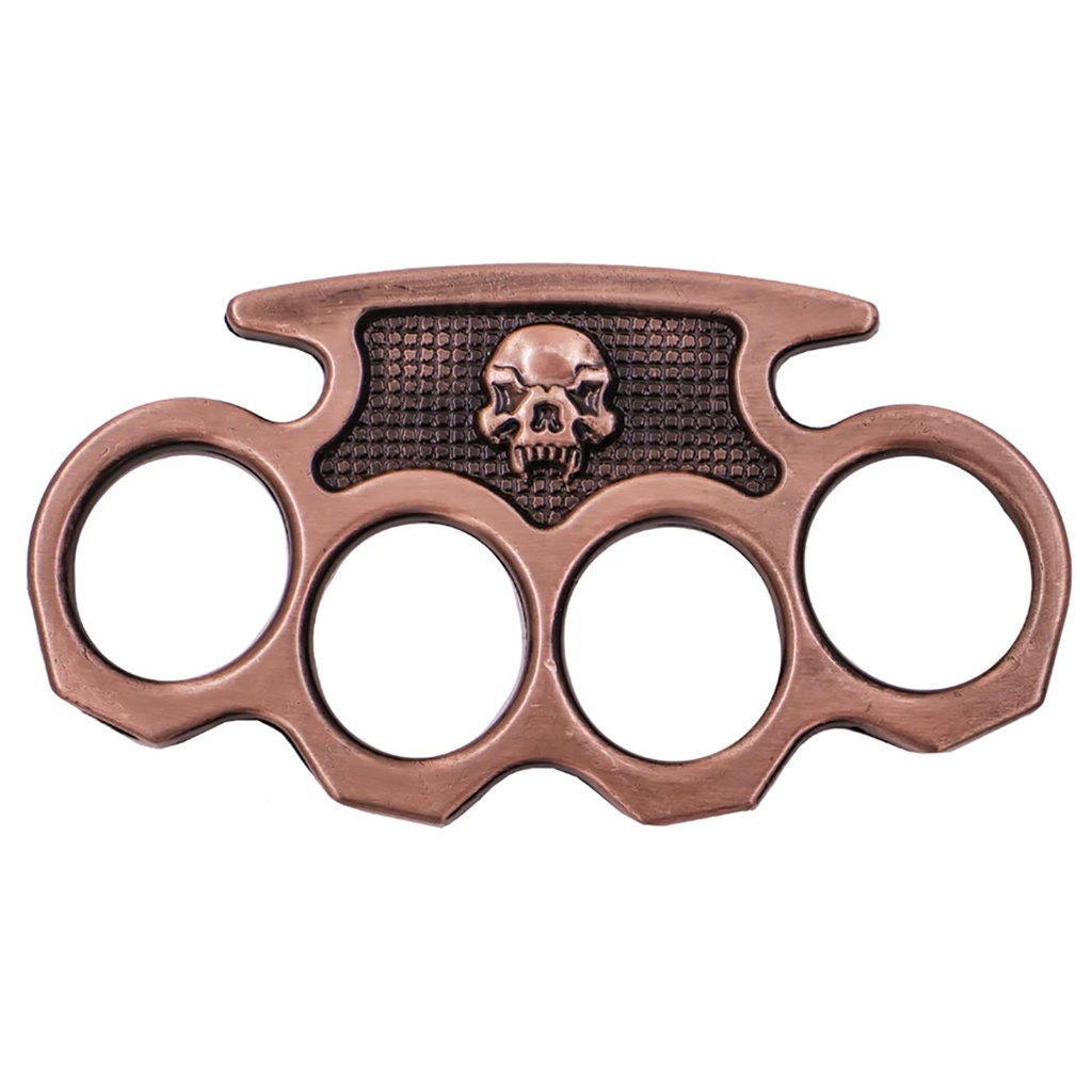 Skull Emblem Display‑Ready Knuckle Duster - Copper