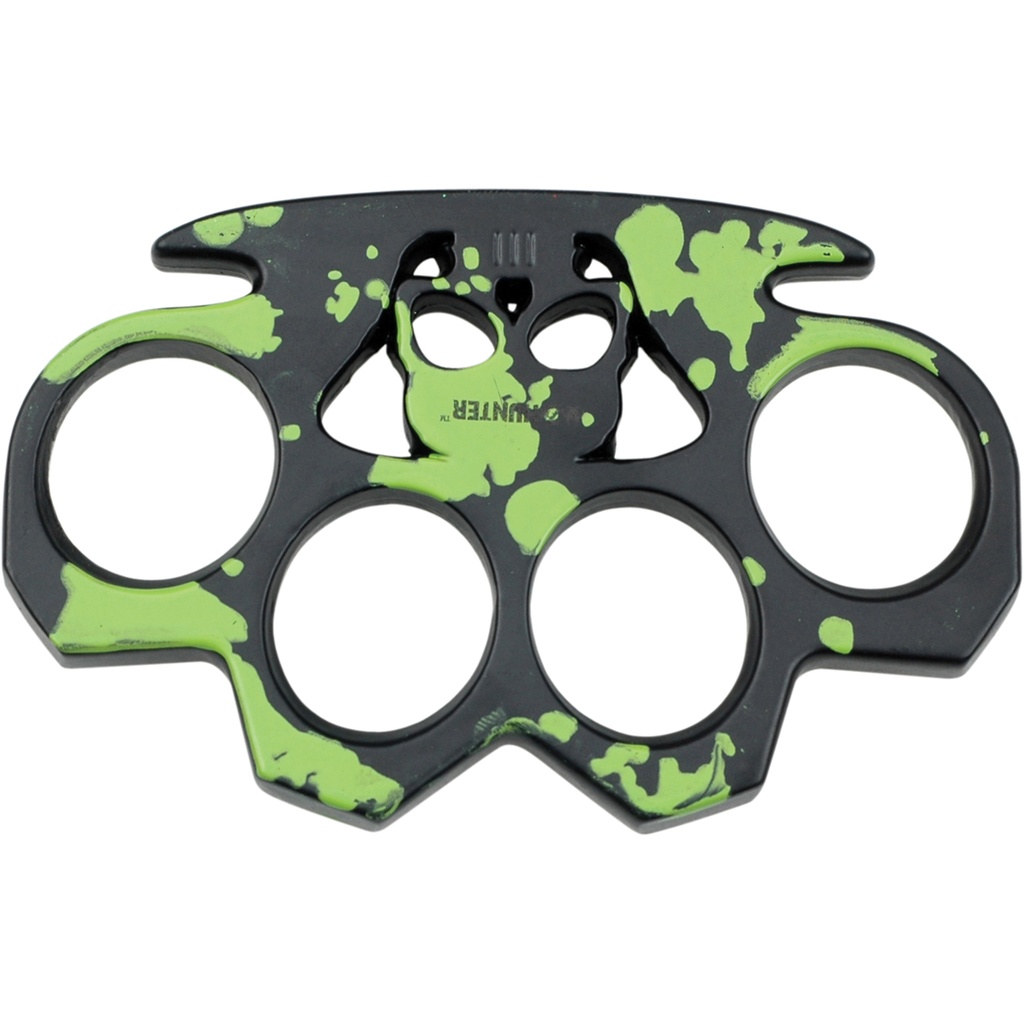 Zombie Skull Splatter Impact Brass Knuckles - Green/Black
