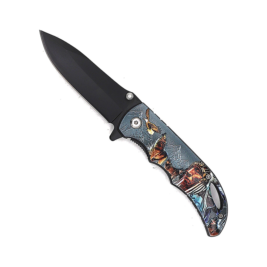 Butterfly Totem Quick-Assist Assisted Opening Knife - Matte Black