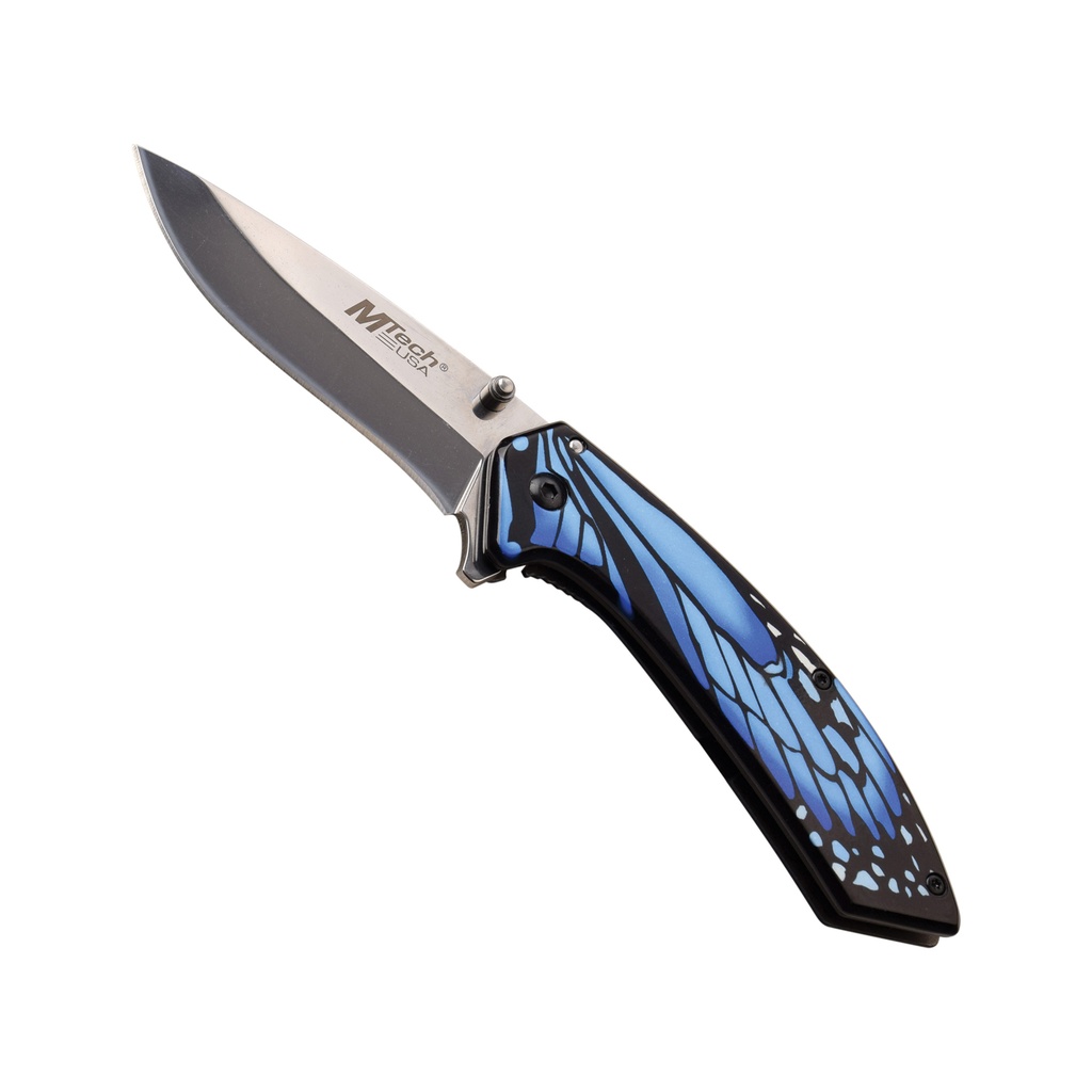 Azure Mirror Quick-Deploy Spring-Assisted Knife - Blue Stainless