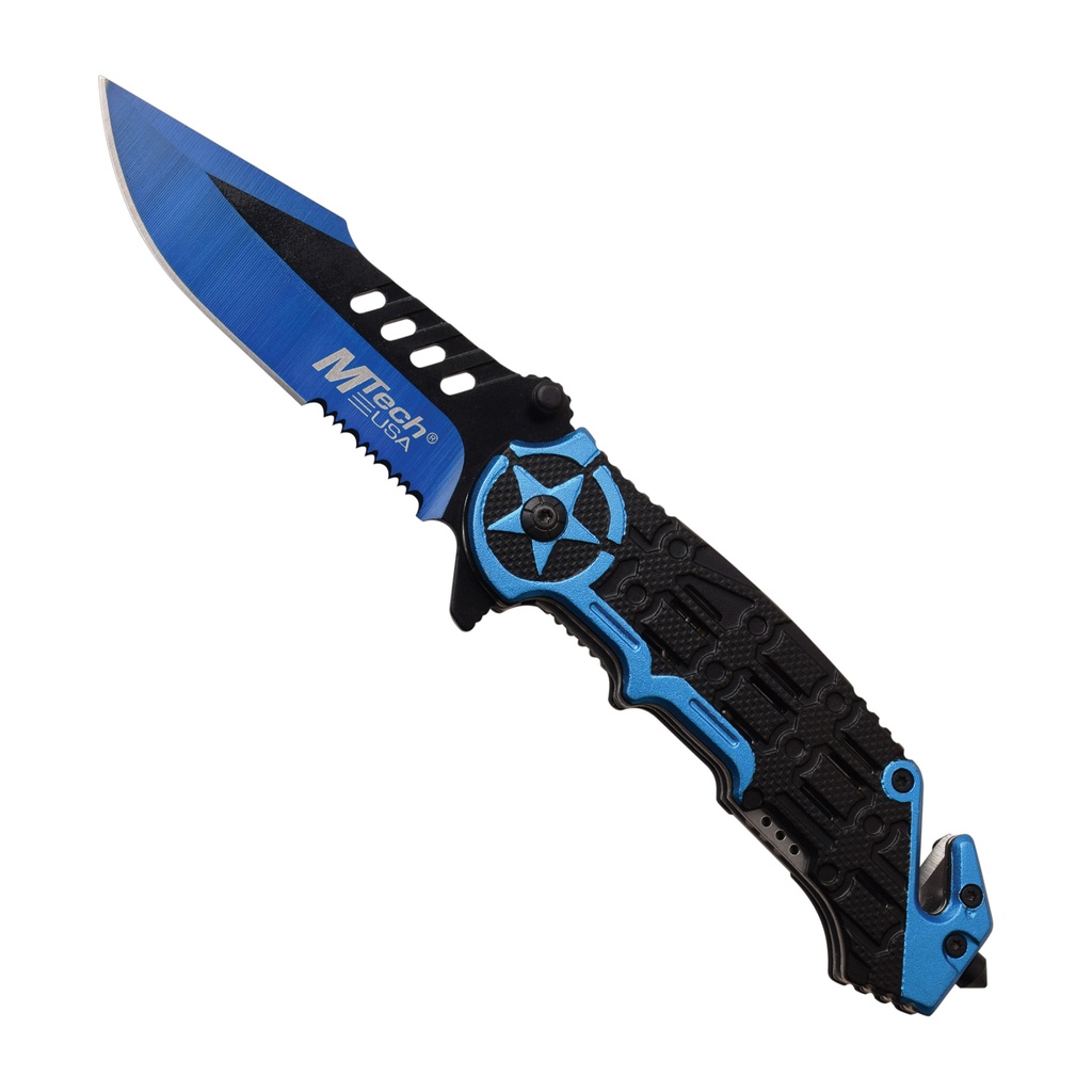 Starstrike Two-Tone EDC Assisted Knife - Electric Blue Aluminum