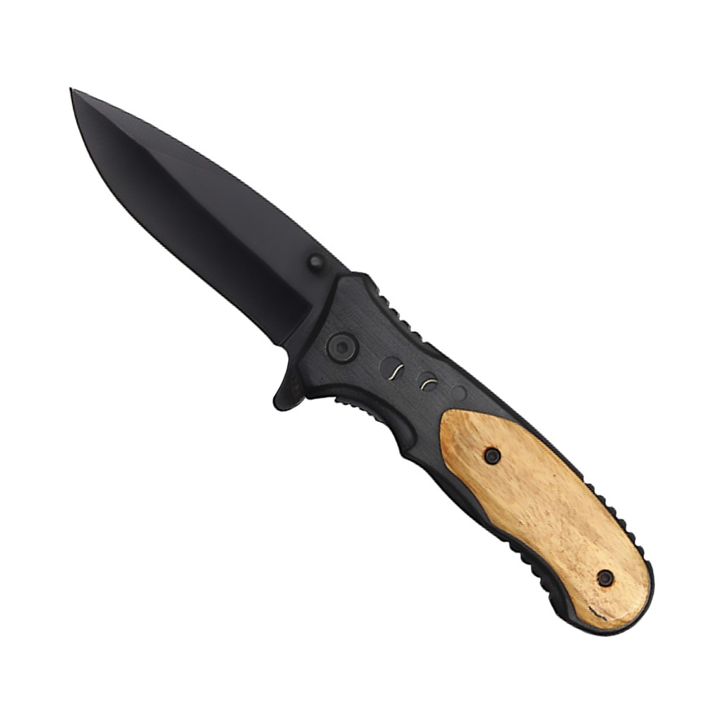 Ebony Timber Quick-Assist Pocket Knife - Black Wood