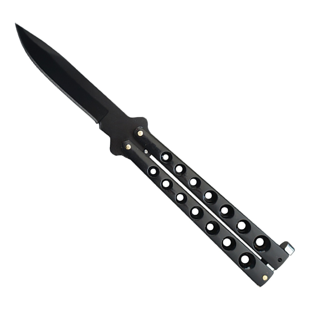 Aero-Frame Balanced Flipper Butterfly Knife - Black Blade