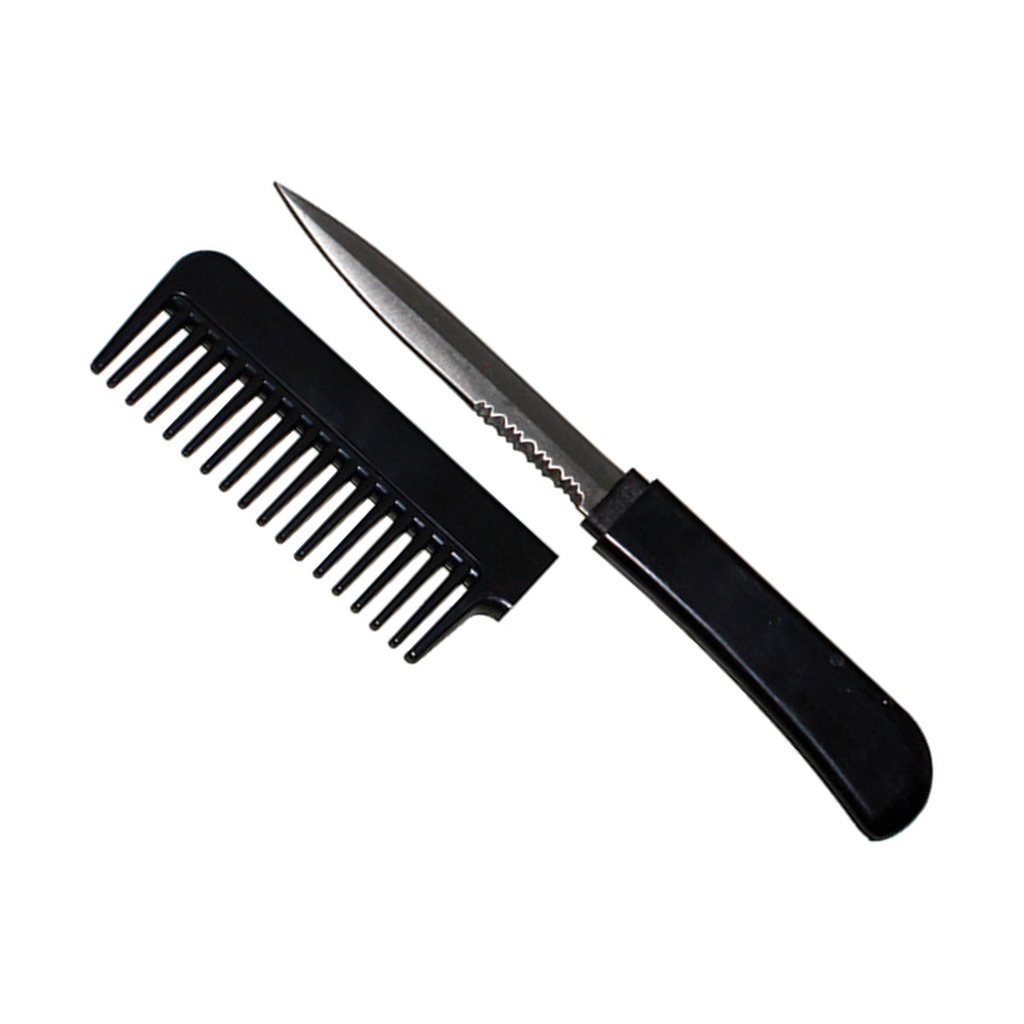 Stealth Groom Serrated Comb Knife - Midnight Black