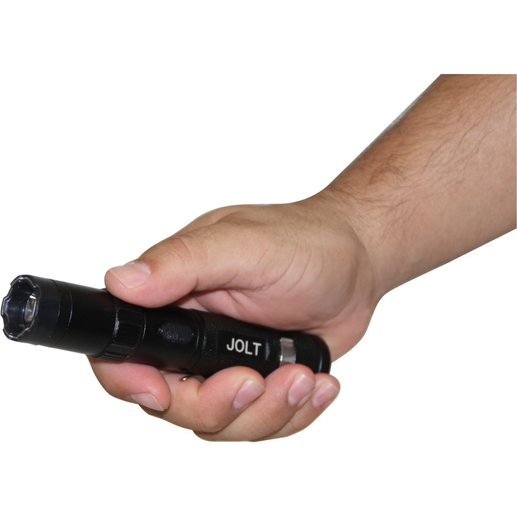 Night Sentinel Clip-Control Tactical Stun Flashlight - Black Aluminum
