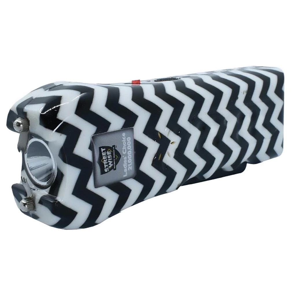Chevron Shield Triple-Defense Stun Gun - Black/White