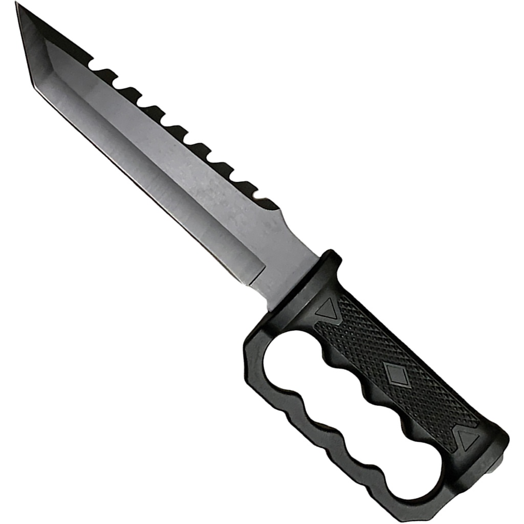 Siege Guard Full-Tang Tactical Knife - Matte Steel
