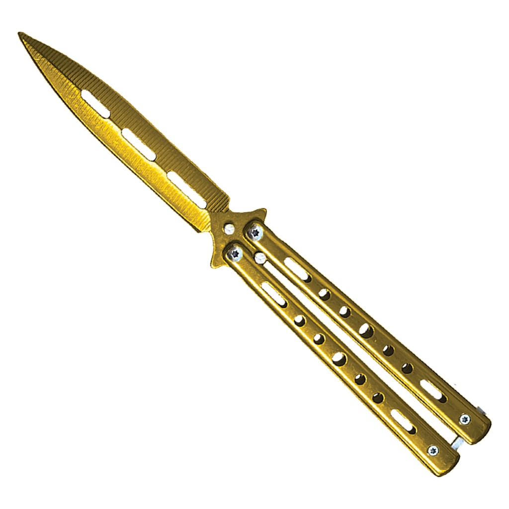 Auric Cutout Precision Butterfly Knife - Gold