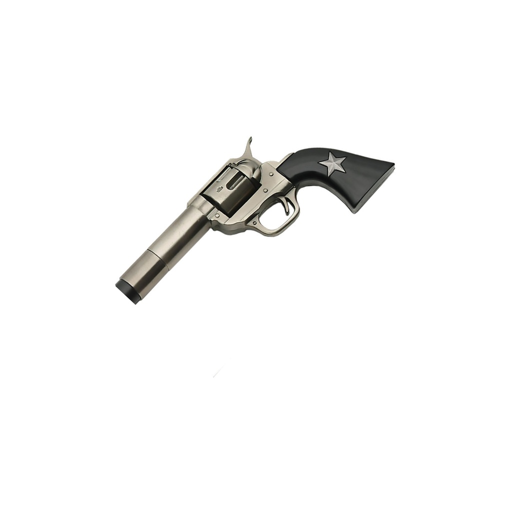 Revolver Star Gentleman Concealed Sword Cane - Black & Silver