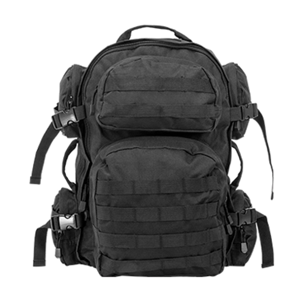 Stealth Grid Modular Tactical Backpack - Midnight Black
