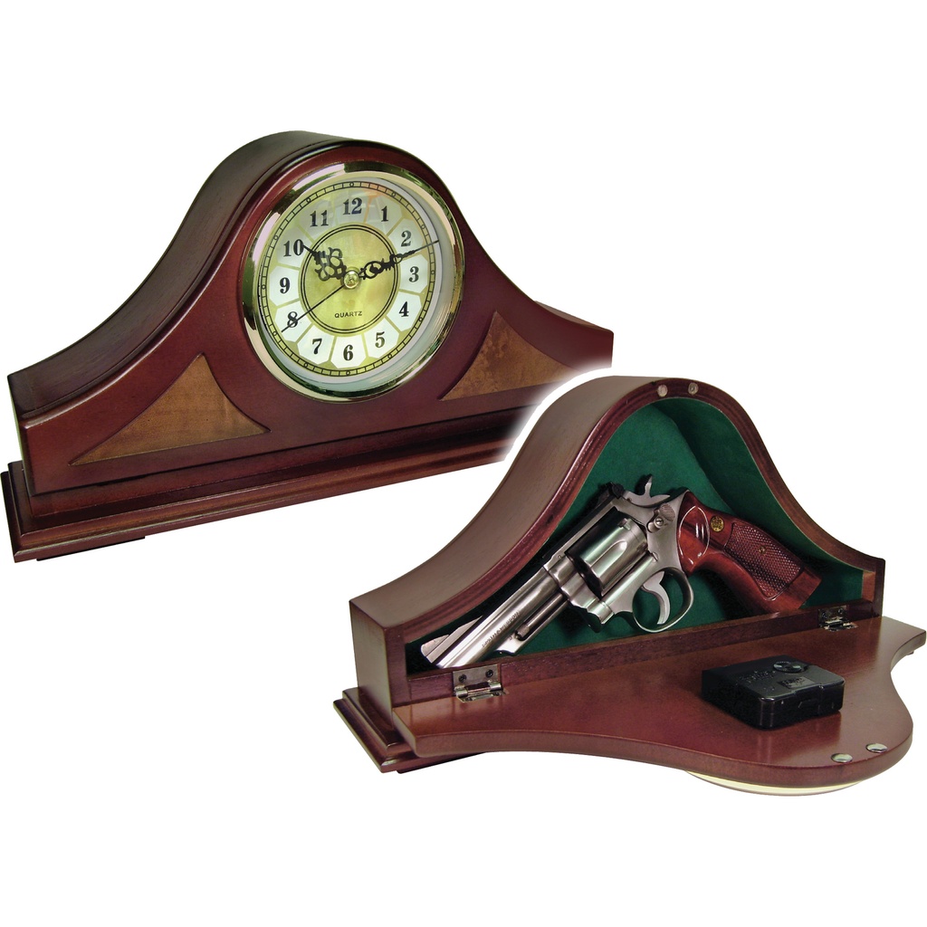 Heirloom Mantel Quick-Access Concealment Clock Safe - Mahogany