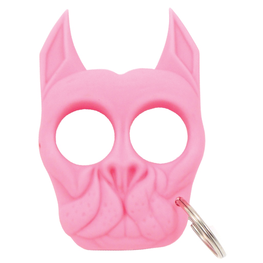 Bulldog Guard Two-Finger Self Defense Keychain - Pink ABS