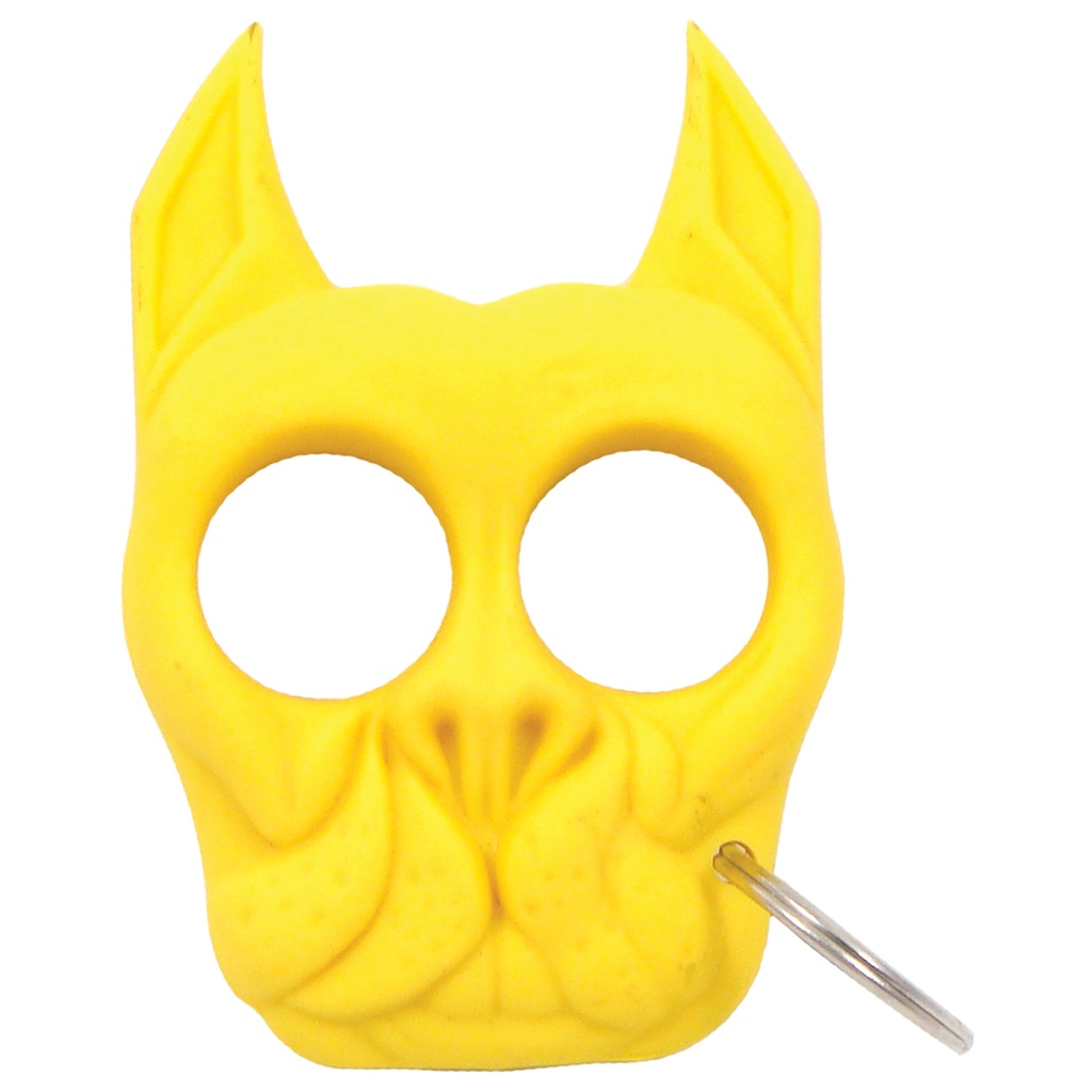 Bulldog Sentinel Two-Finger Self-Defense Keychain - Yellow ABS