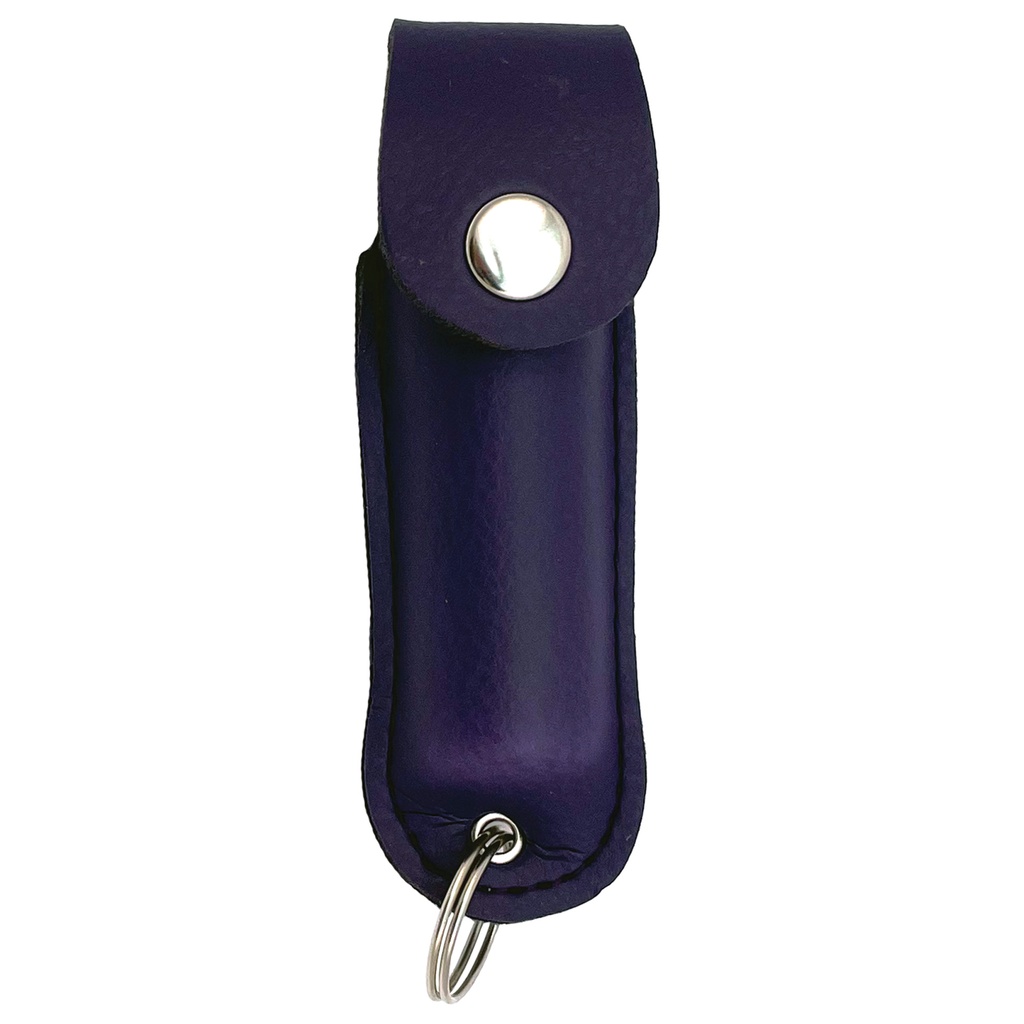 Violet Guardian Quick-Access Pepper Spray Keychain - Purple Leatherette
