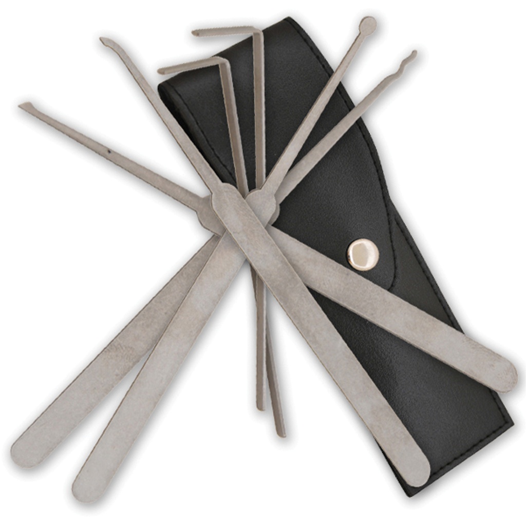 Pocket Apprentice Training Lock Pick Set - Black Faux Leather