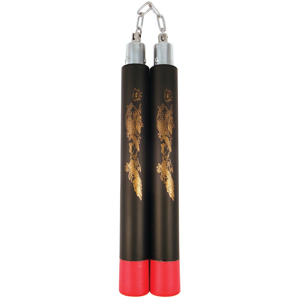 Golden Dragon Flow Ball-Bearing Training Nunchucks - Red Foam