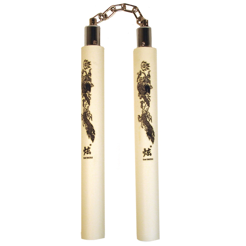 Dragonflow Safe-Spin Training Nunchucks - White Foam