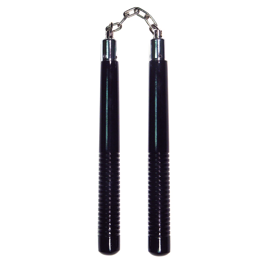 Grooved Grip Flow Nunchucks - Midnight Black