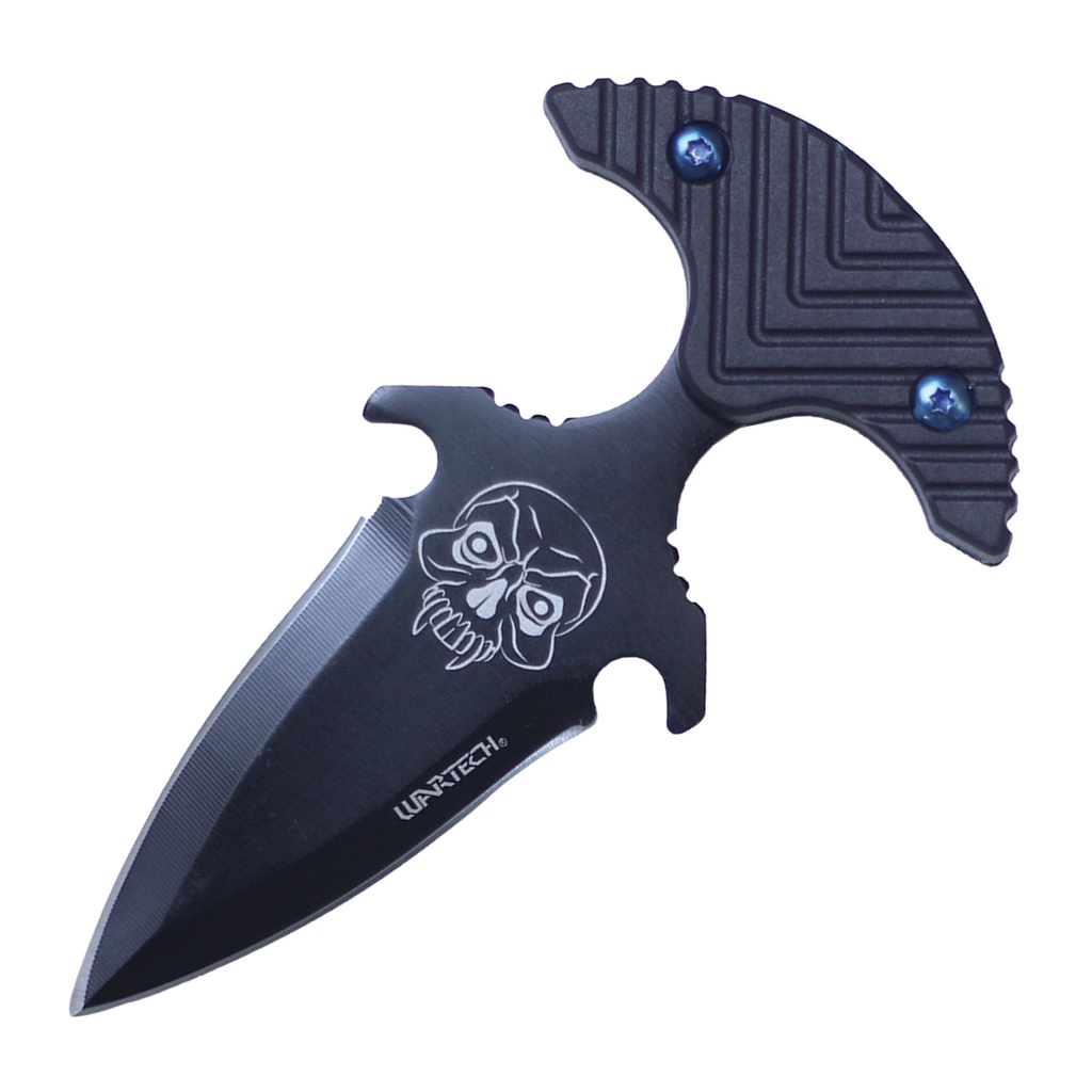 Skull Blackout T‑Handle Push Dagger - Black