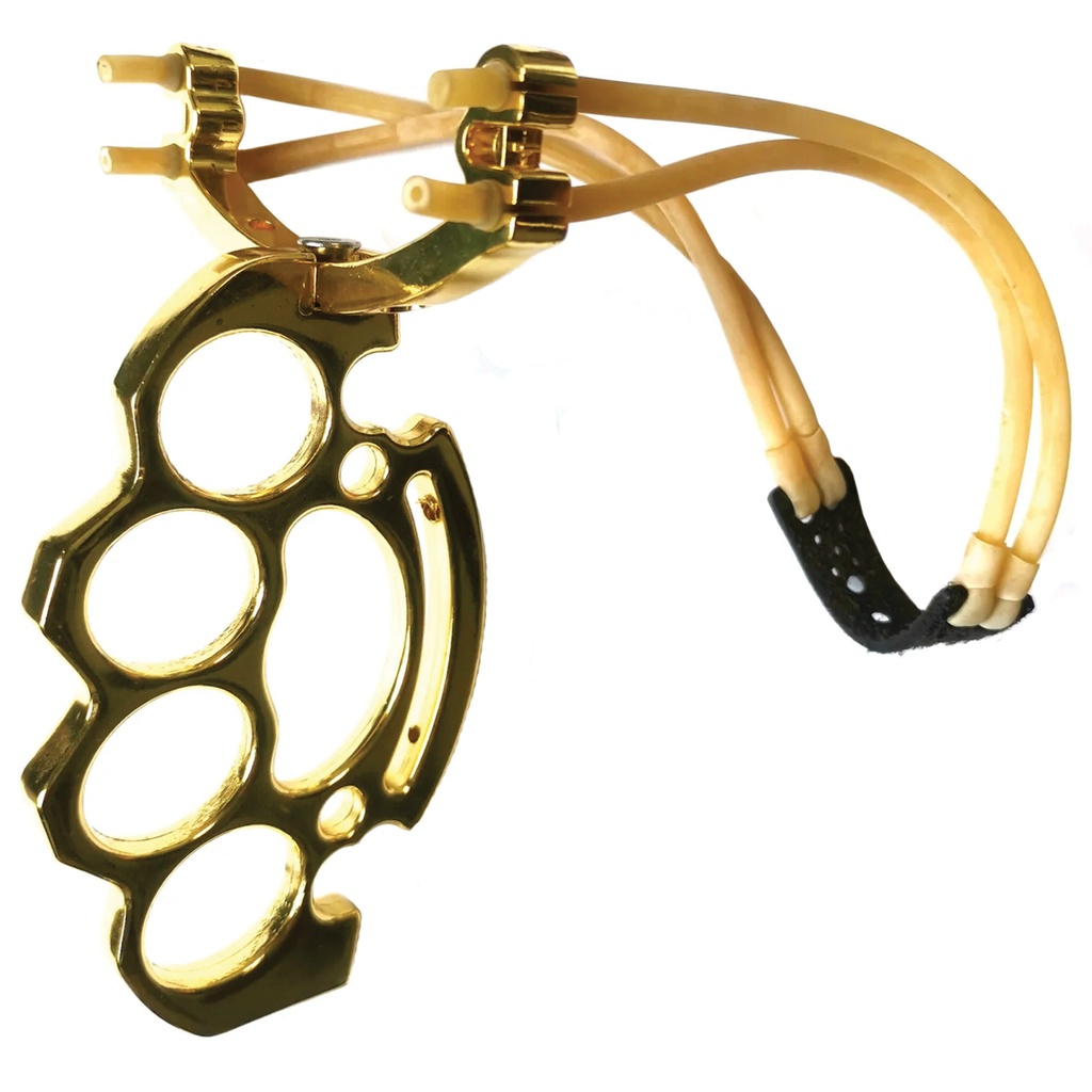 Monarch Hold Compact Knuckle Slingshot - Gold Finish