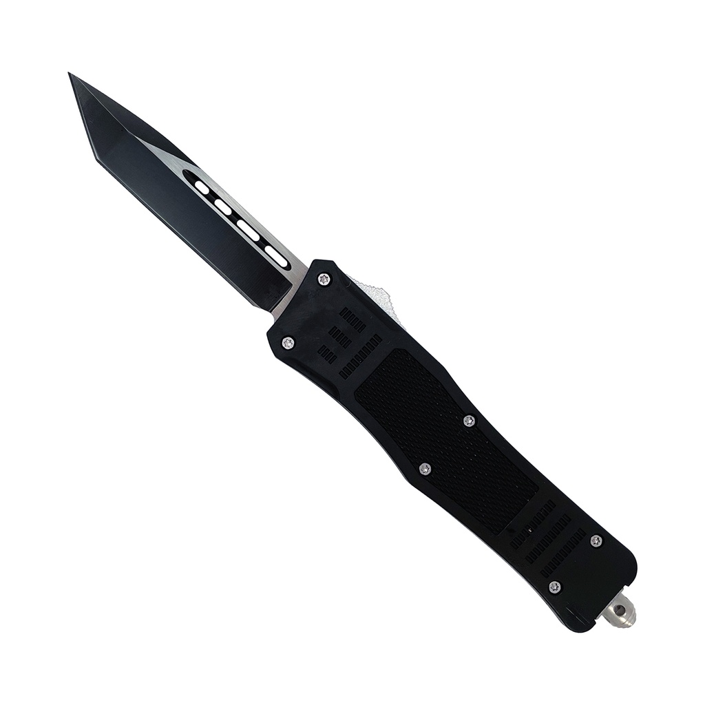 ShockGrip Midline Tanto OTF Knife - Rubberized Black