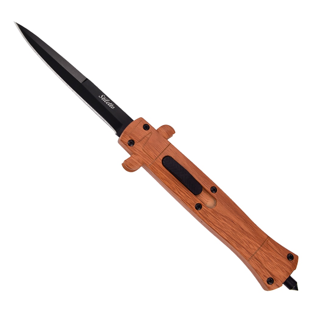 Timber Mirage Quick-Deploy OTF Knife - Wood Print ABS