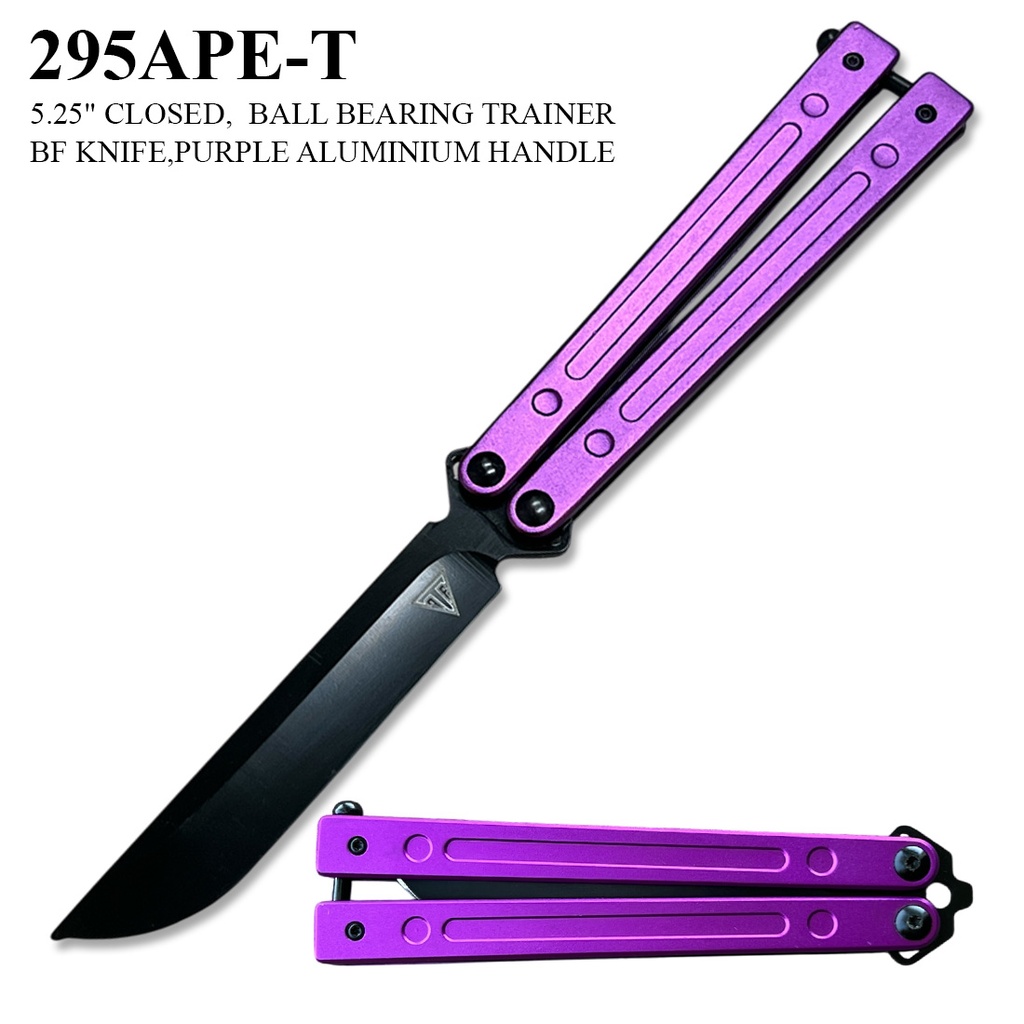 Stealth Orbit Ball-Bearing Butterfly Knife - Purple Aluminum