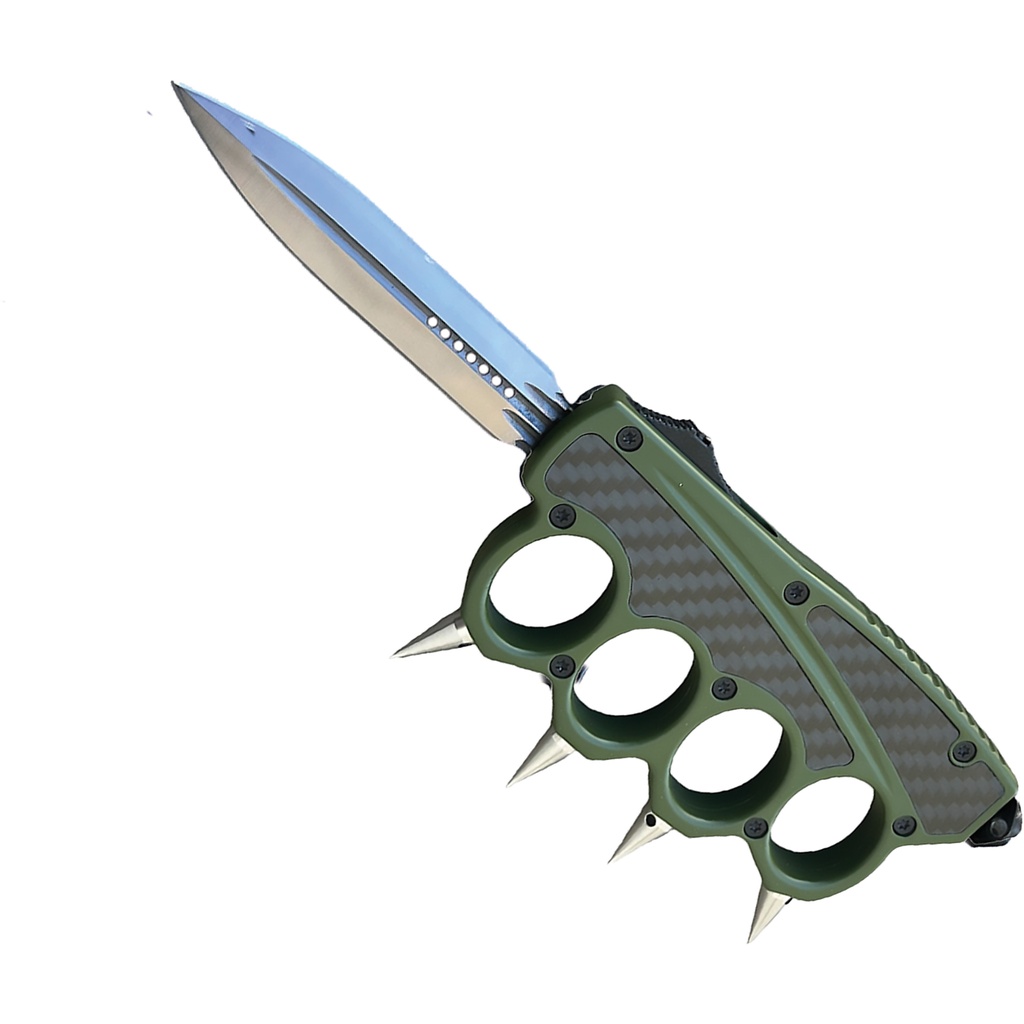 Carbon Matrix Knuckle-Guard OTF Knife - Green