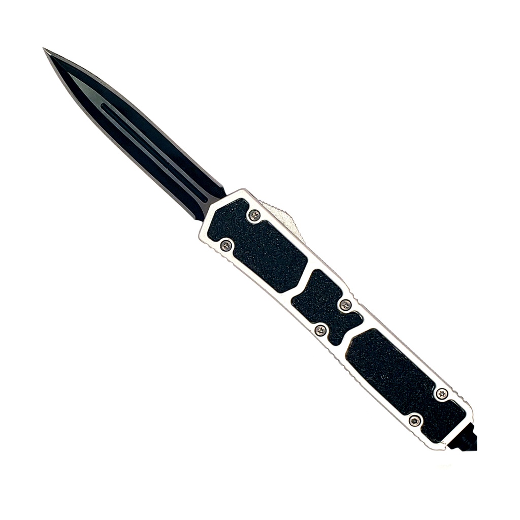 In-and-Out Rapid-Return OTF Automatic Knife - Silver Double Edge