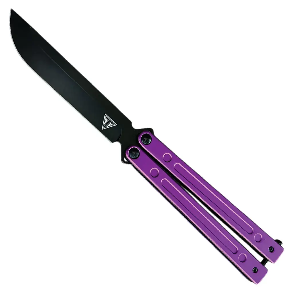 Violet Vector Ball-Bearing Butterfly Knife - Purple Aluminum