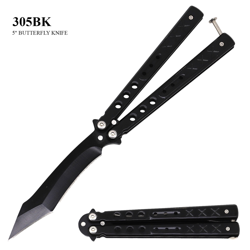 Shadow Lattice Balance-Tuned Butterfly Knife - Midnight Black
