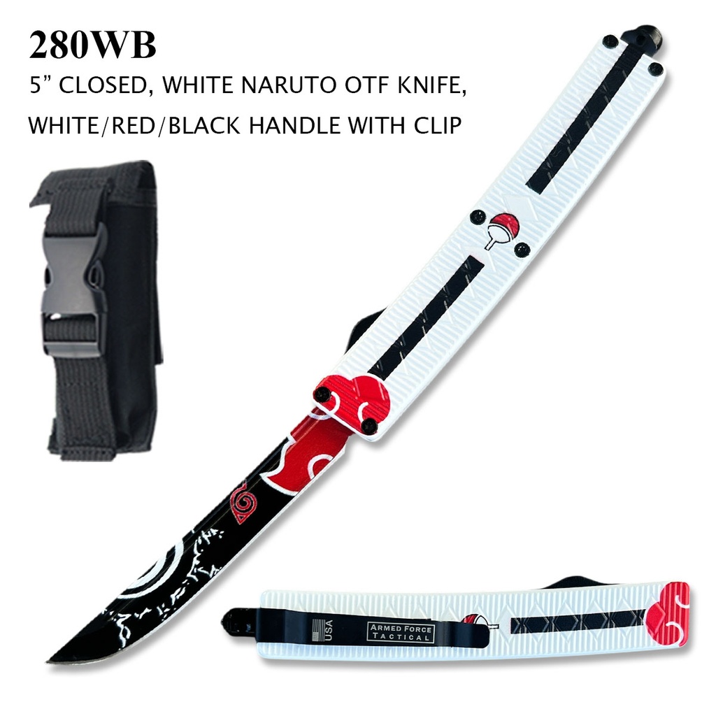 Shinobi Glide Double-Action OTF Knife - White/Black