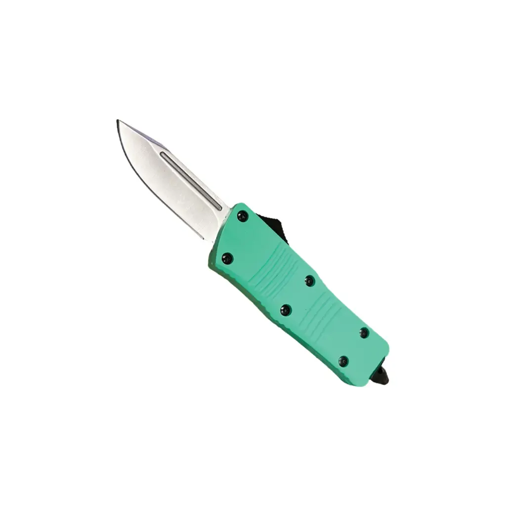 Aqua Mirage Quick‑Slide Mini OTF Knife - Turquoise Camo