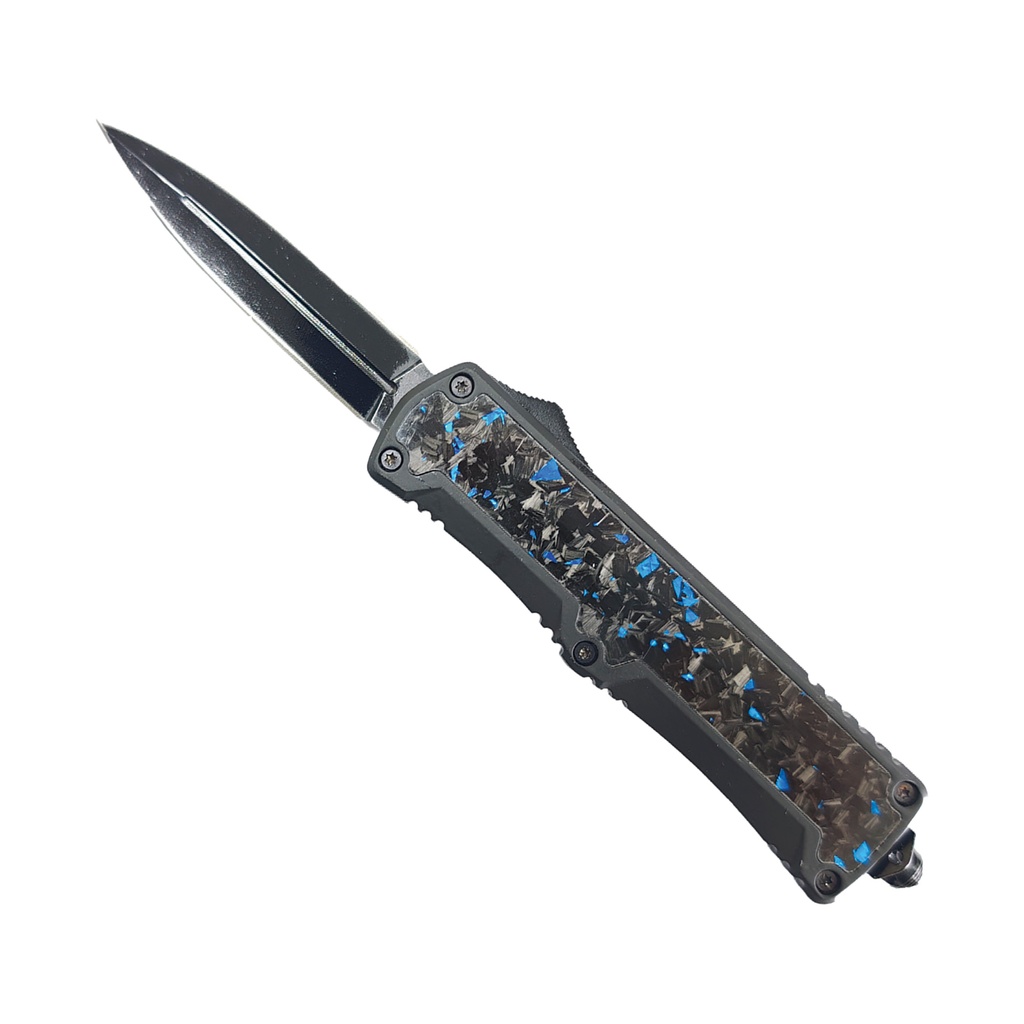 Forged Current Double-Action OTF Knife - Blue Carbon Fiber