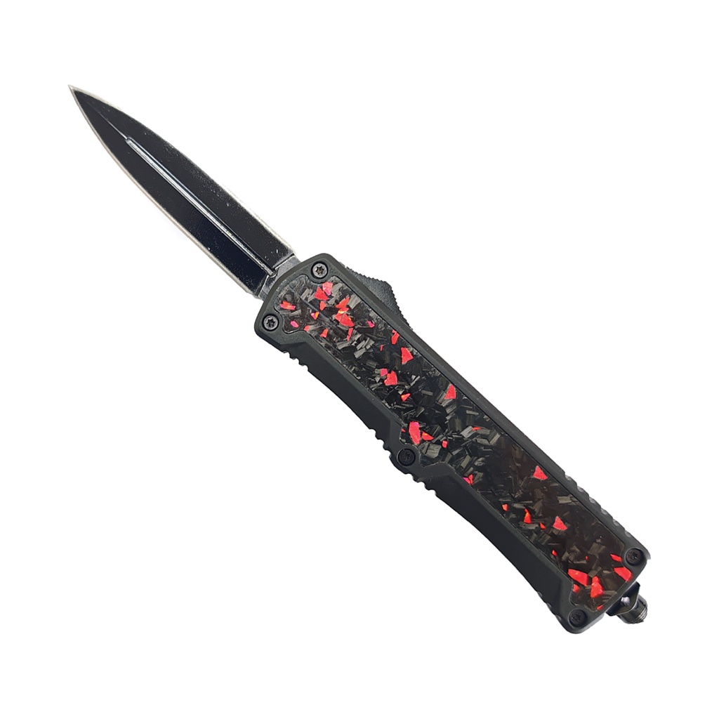 Ember Weave Precision OTF Knife - Red Carbon Fiber