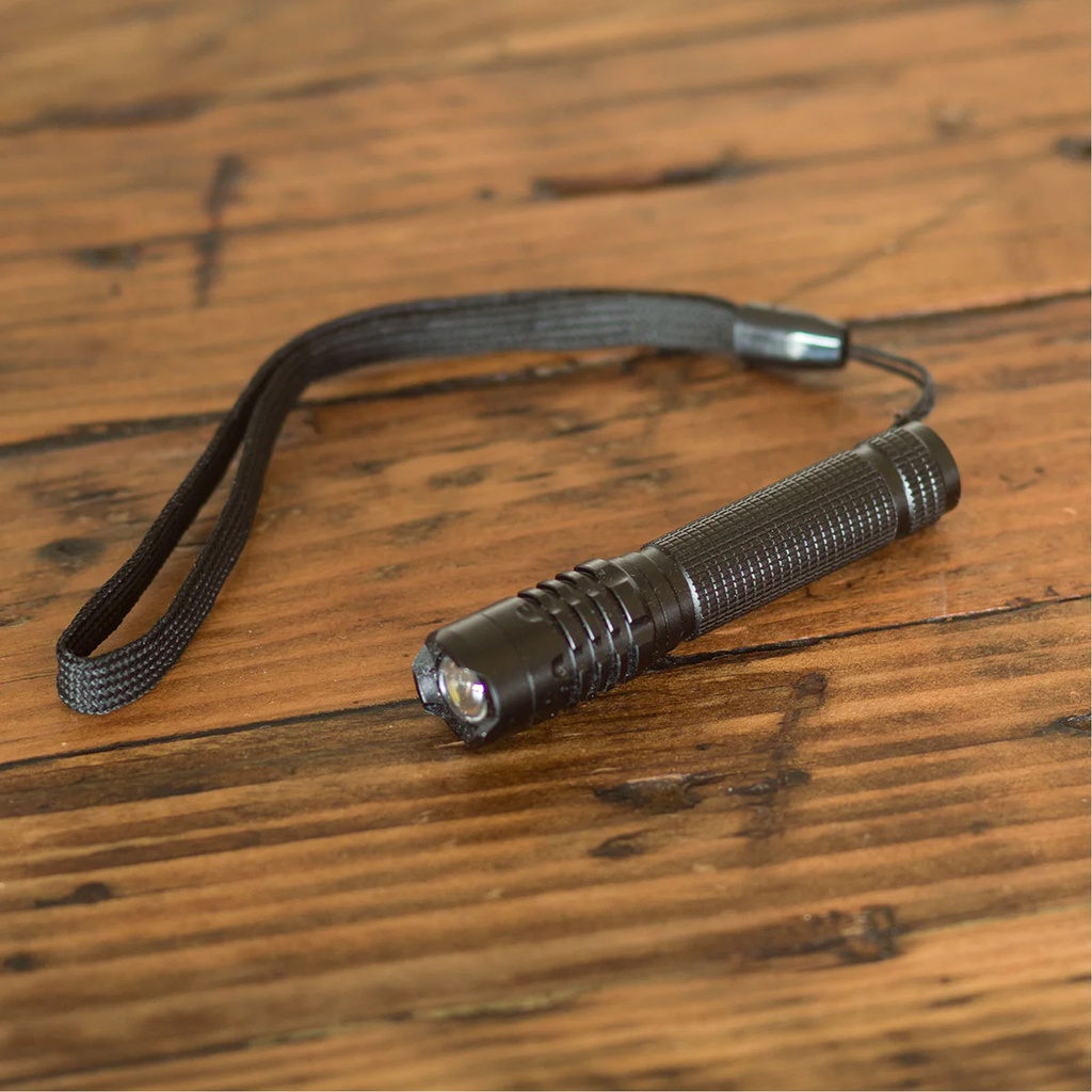 Pinpoint Reach One-Touch Compact Tactical Flashlight - Black Aluminum