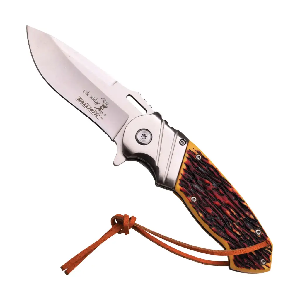 Campfire Quick-Draw Spring-Assisted Folding Knife - Stag Handle