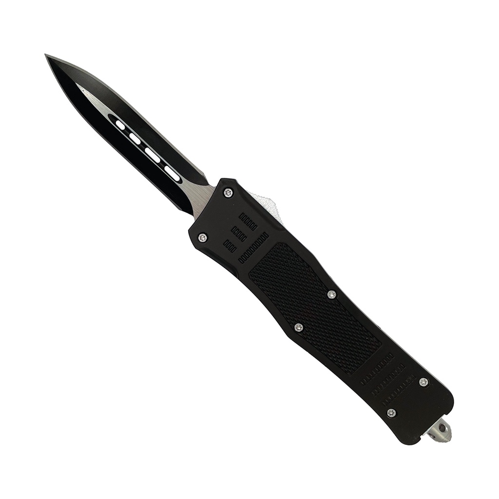 Midline Grip Double-Action OTF Knife - Rubberized Black