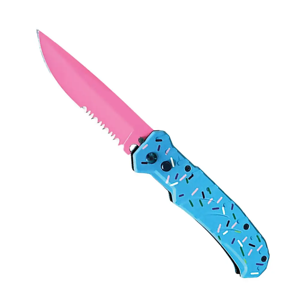 Sprinkle Specter Quick-Deploy Automatic Knife - Blue/Pink