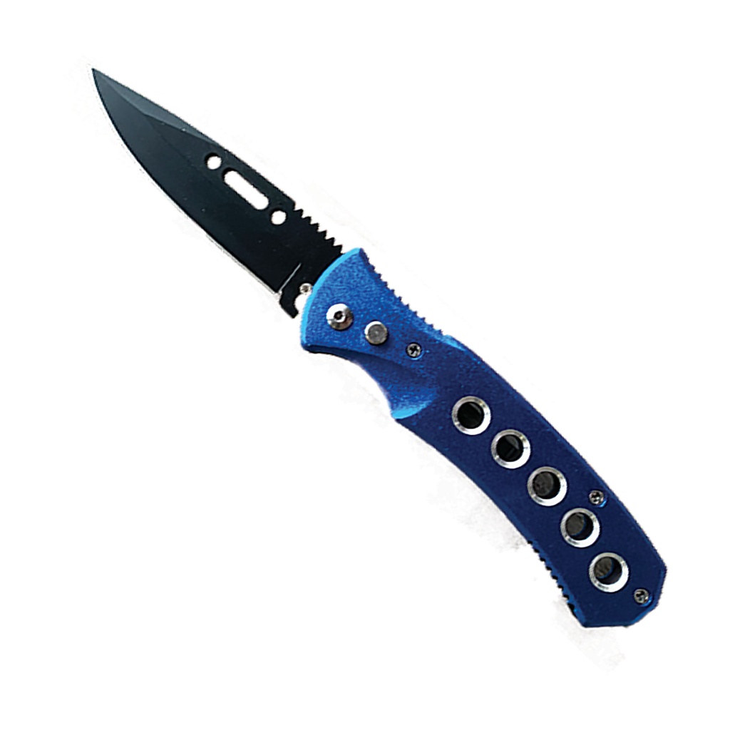 AeroPort Quick-Deploy Automatic Knife - Electric Blue Aluminum