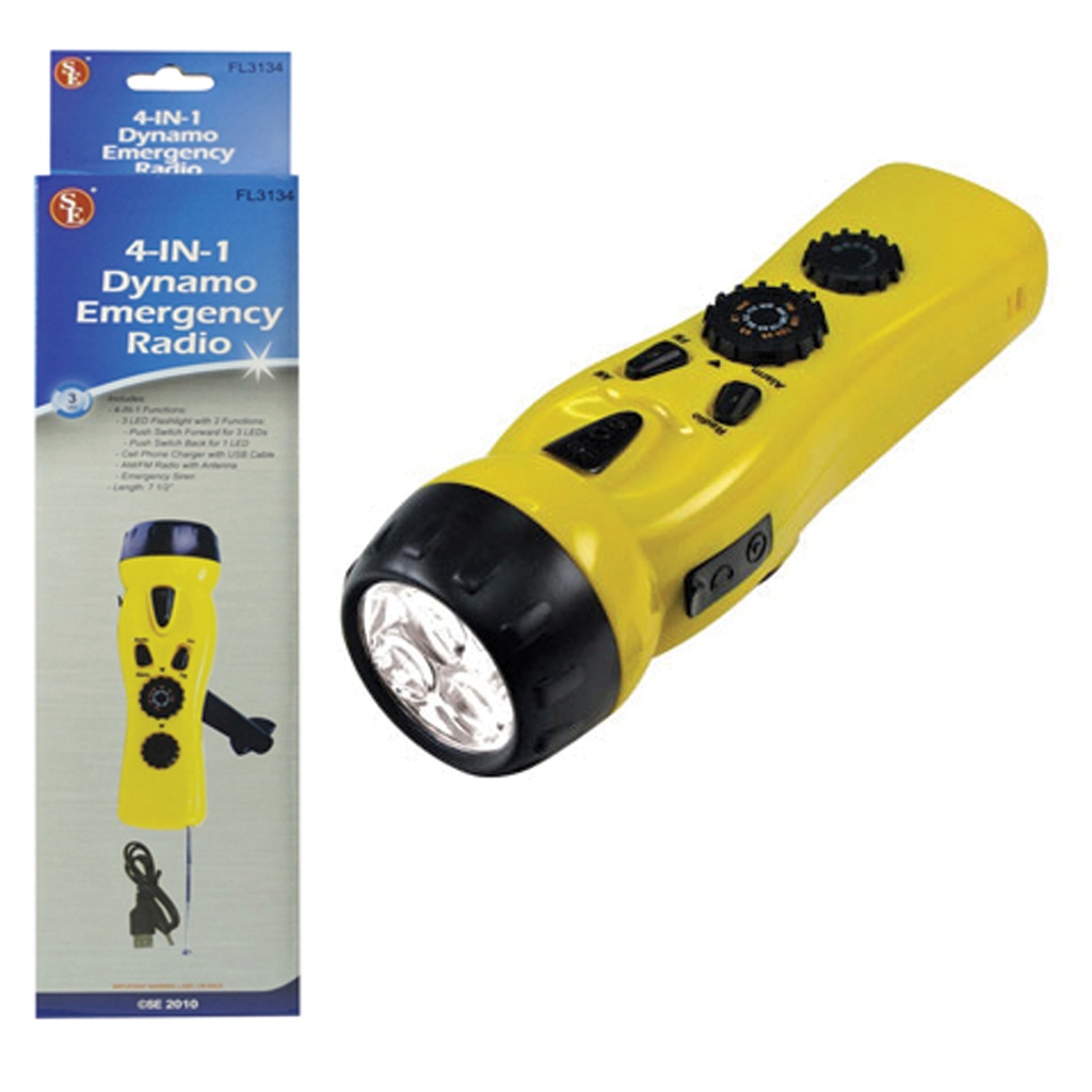 Blackout Beacon 4-in-1 Emergency Flashlight Radio - Yellow