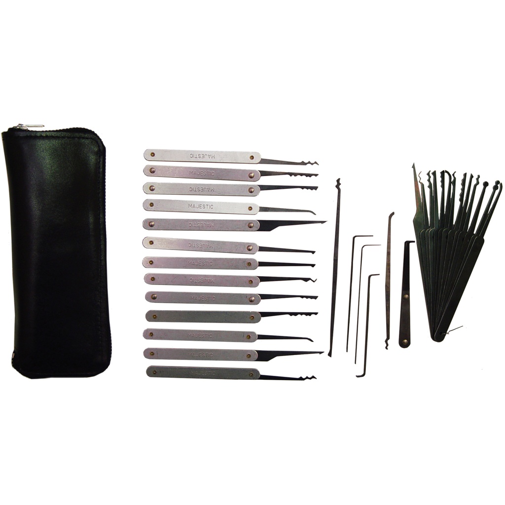 Hipline Precision 32-Piece Lock Pick Set - Black Leather